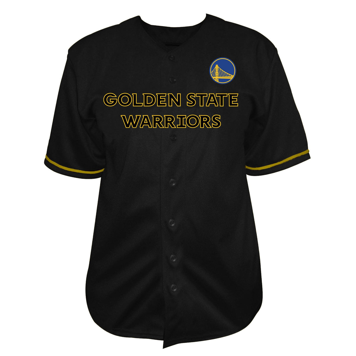 Men's Golden State Warriors Fanatics Black Big & Tall Pop Full-Button Jersey