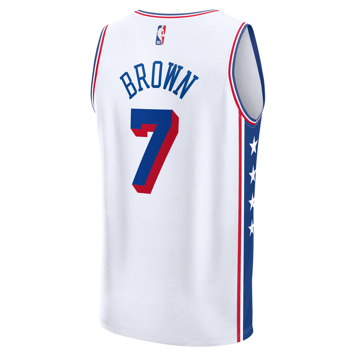 Men's Philadelphia 76ers Jaylen Brown Fanatics White Fast Break Jersey - Association Edition