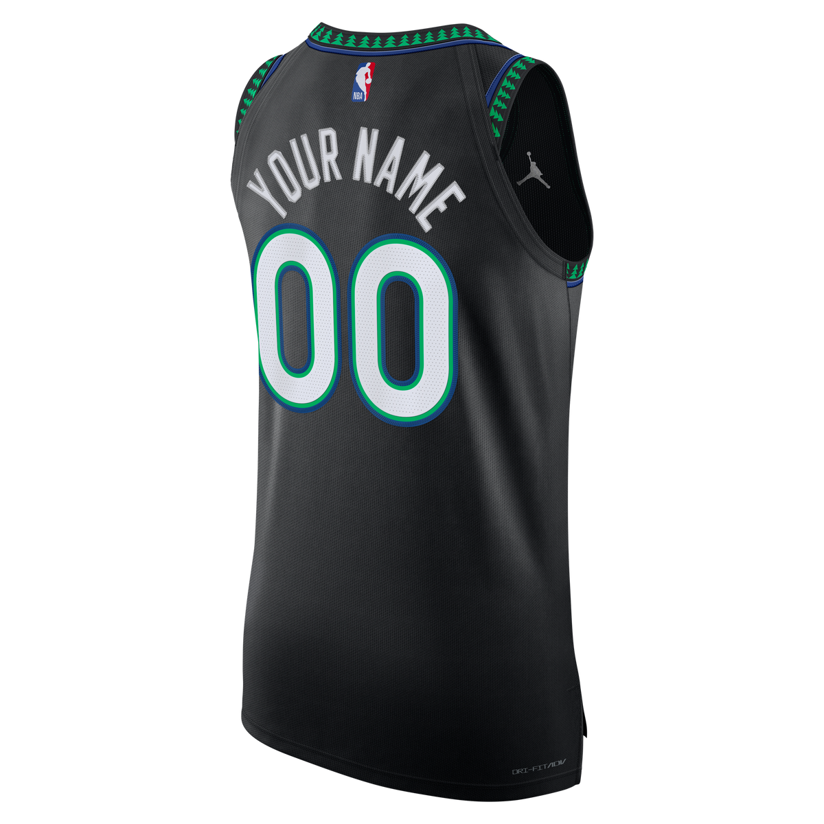 Men's Minnesota Timberwolves Jordan Brand Black Authentic Custom Jersey - Statement Edition