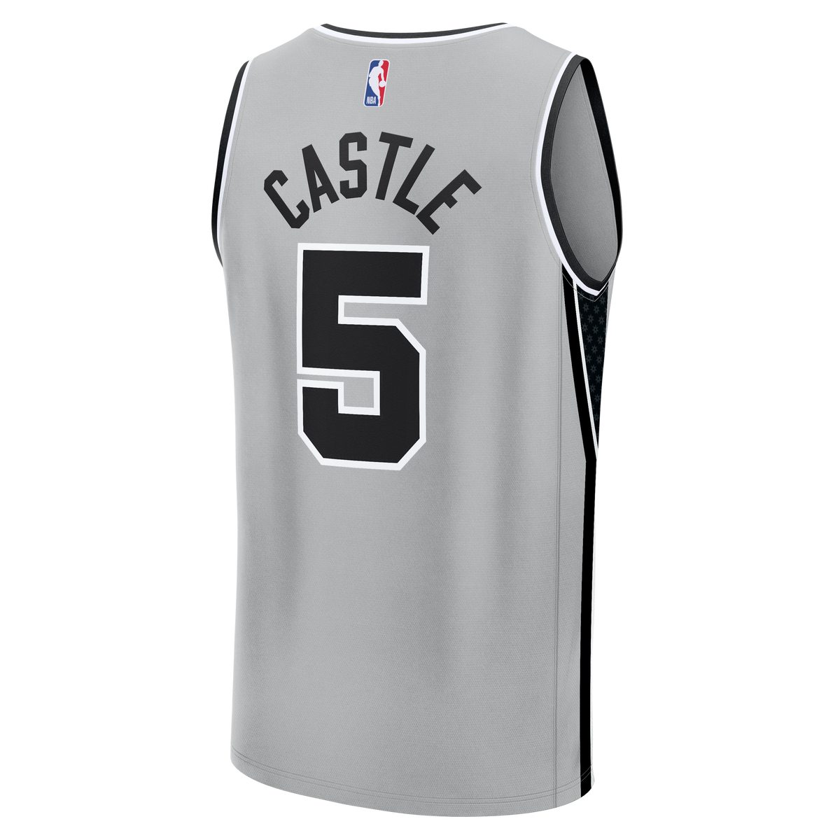 Youth San Antonio Spurs Stephon Castle Fanatics Silver Fast Break Jersey - Statement Edition