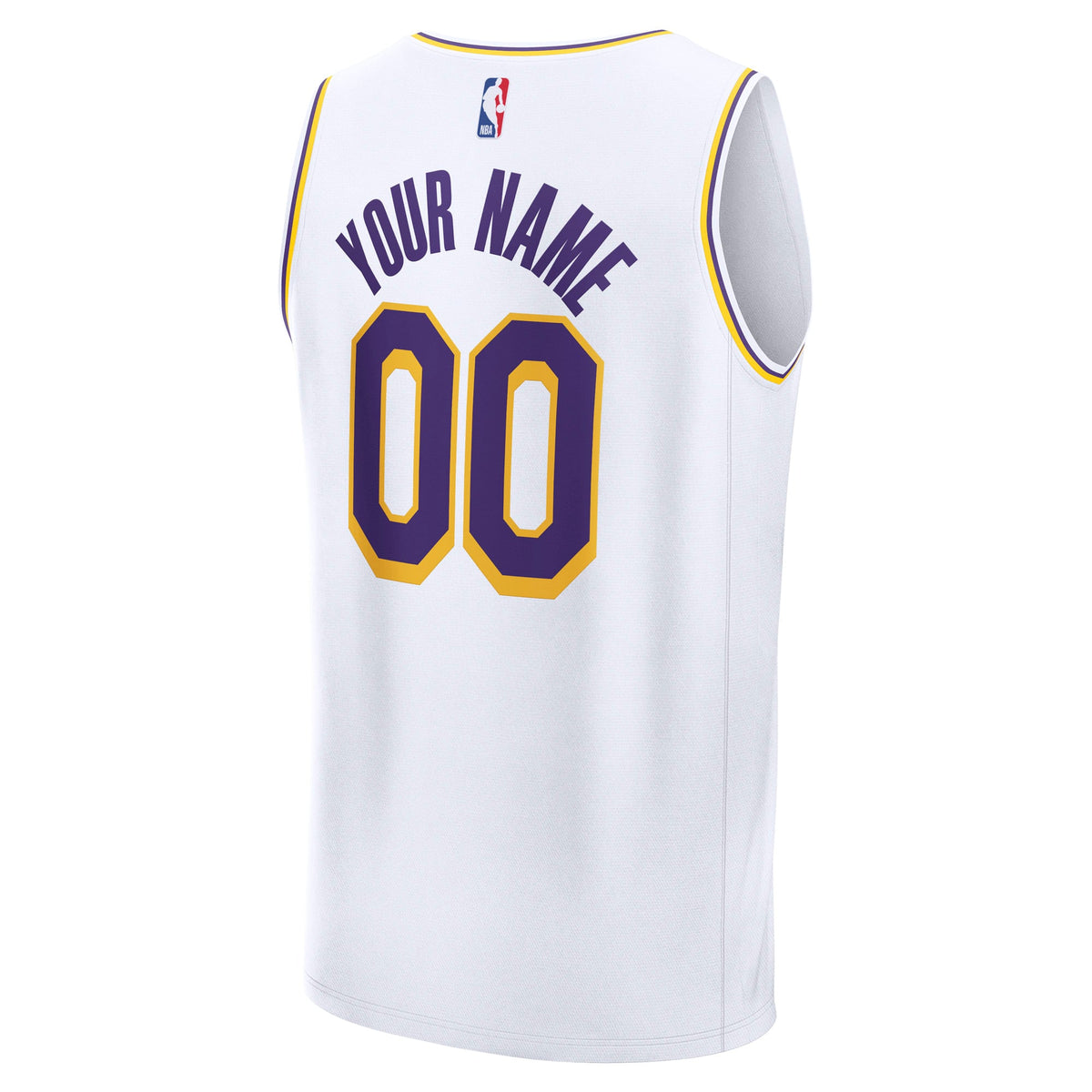 Youth Los Angeles Lakers Fanatics White Fast Break Custom Replica Jersey - Association Edition