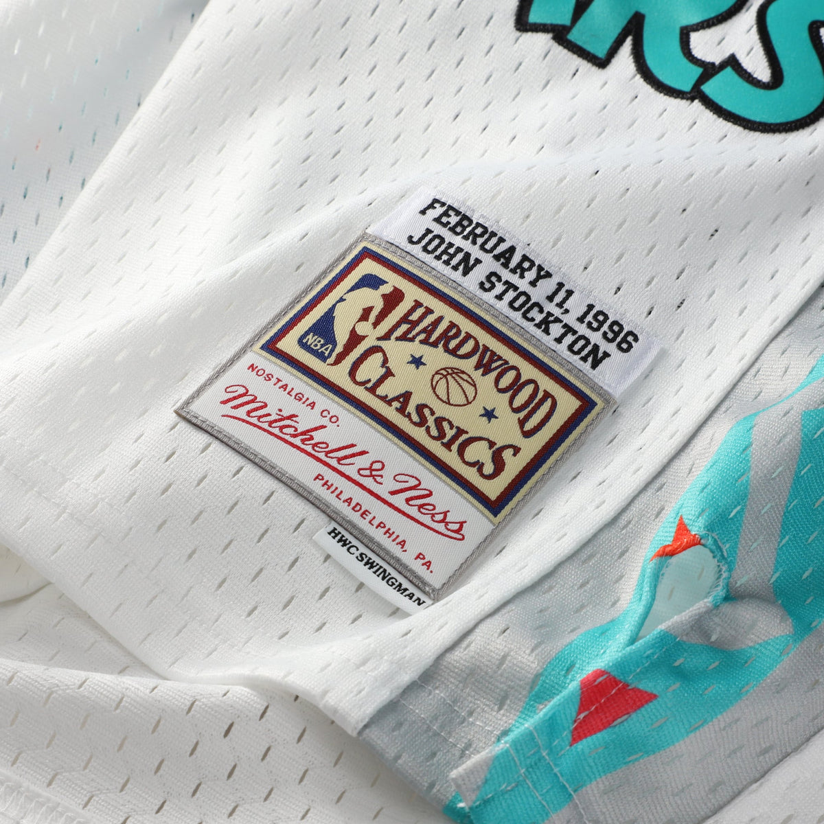 Youth 1996 NBA All-Star Game John Stockton Mitchell & Ness White Hardwood Classics Swingman Jersey