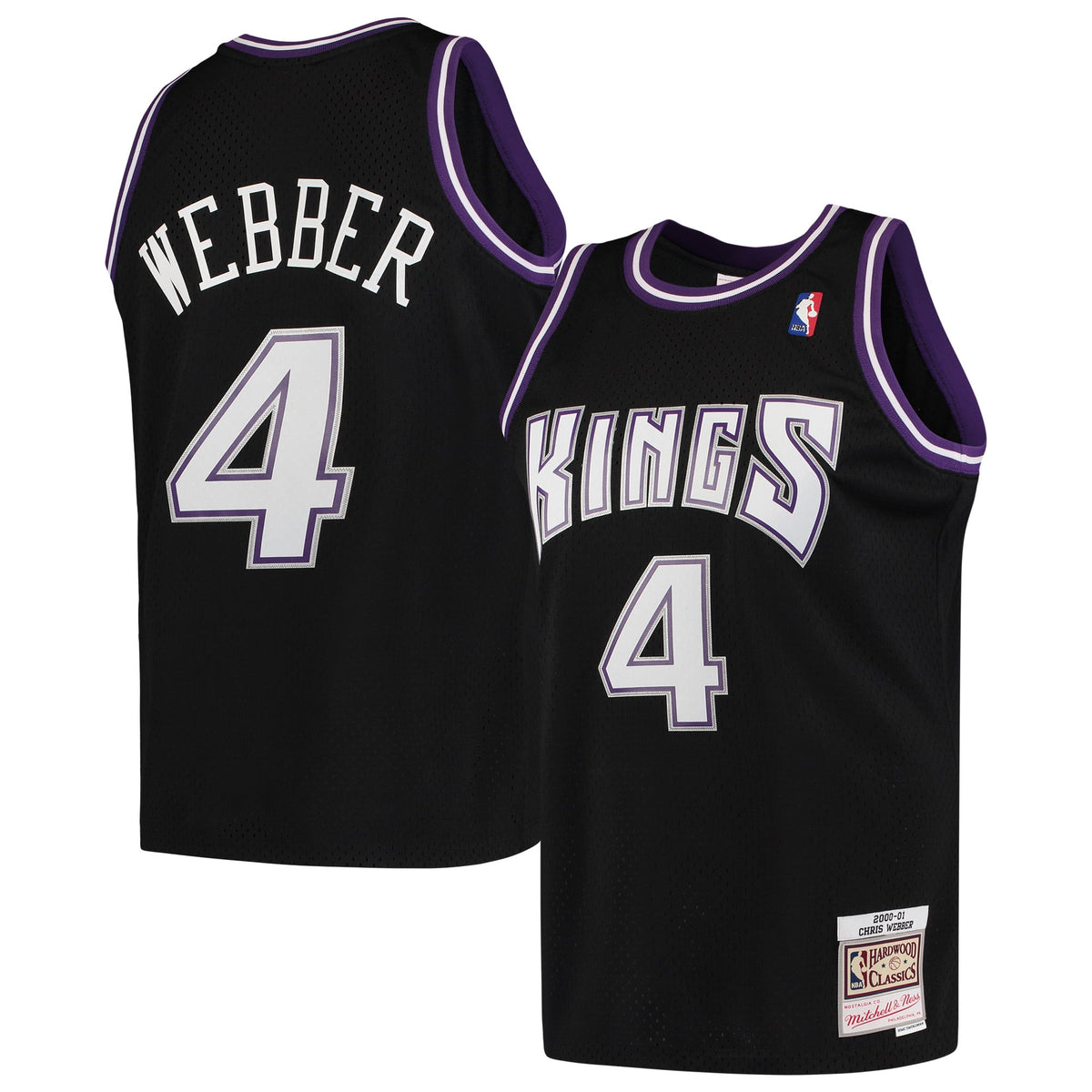 Men's Sacramento Kings Chris Webber Mitchell & Ness Black 2000/01 Hardwood Classics Swingman Jersey