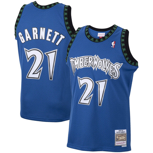 Men's Minnesota Timberwolves Kevin Garnett Mitchell & Ness Blue 2003/04 Hardwood Classics Swingman Jersey