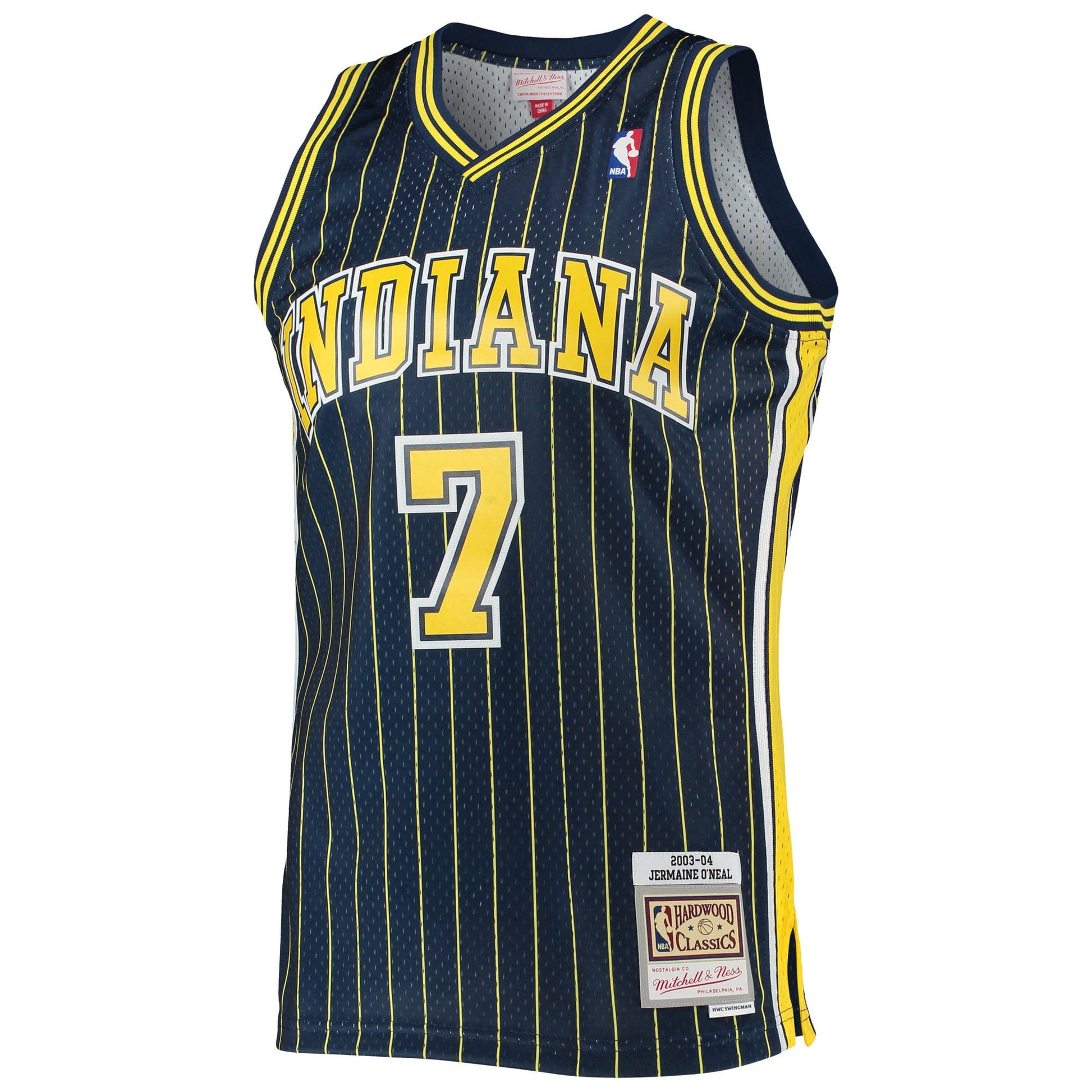 Men's Indiana Pacers Jermaine O'Neal Mitchell & Ness Navy 2003/04 Hardwood Classics Swingman Jersey