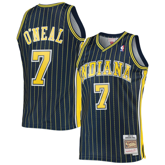 Men's Indiana Pacers Jermaine O'Neal Mitchell & Ness Navy 2003/04 Hardwood Classics Swingman Jersey
