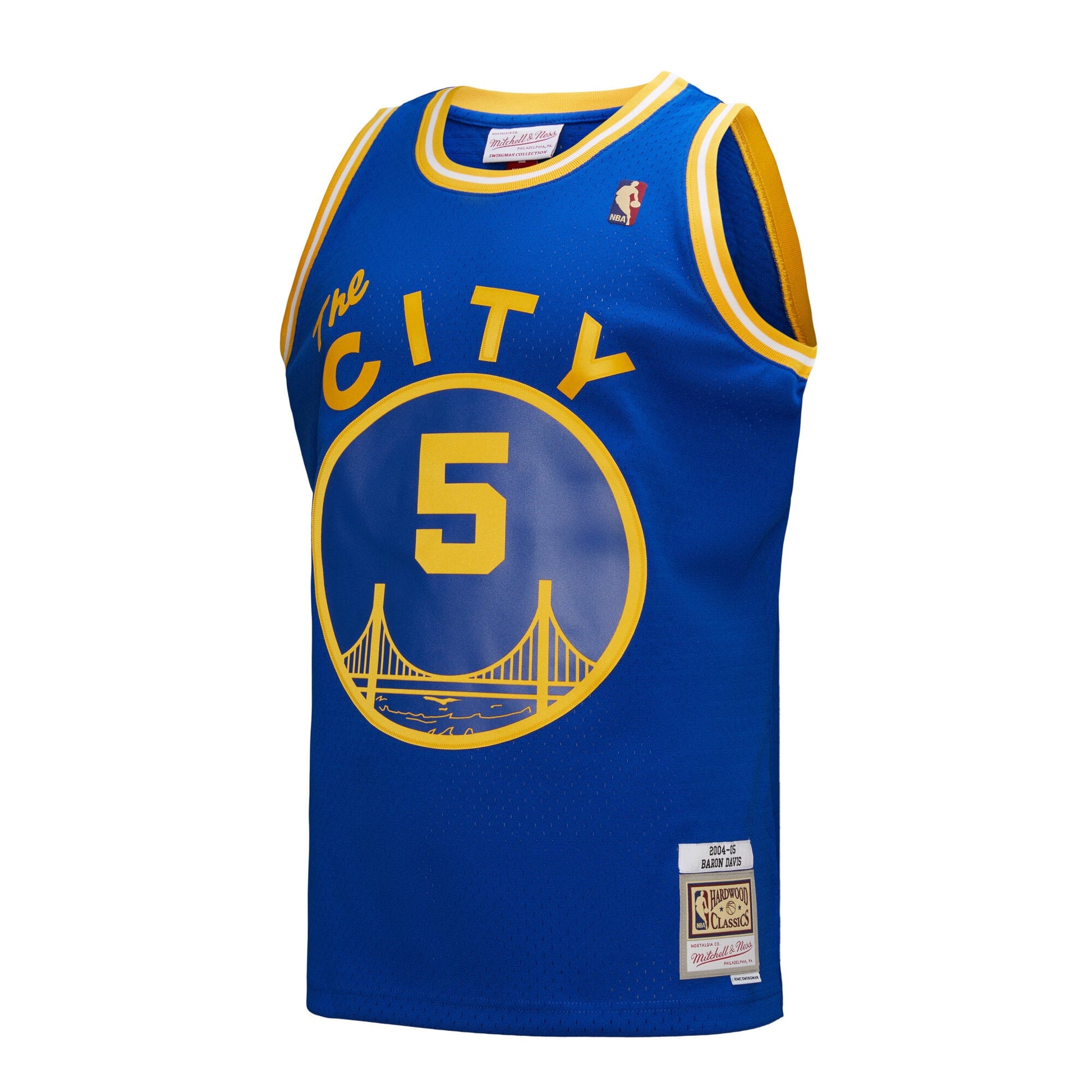 Men's Golden State Warriors Baron Davis Mitchell & Ness Royal Hardwood Classics 2004/05 Swingman Jersey