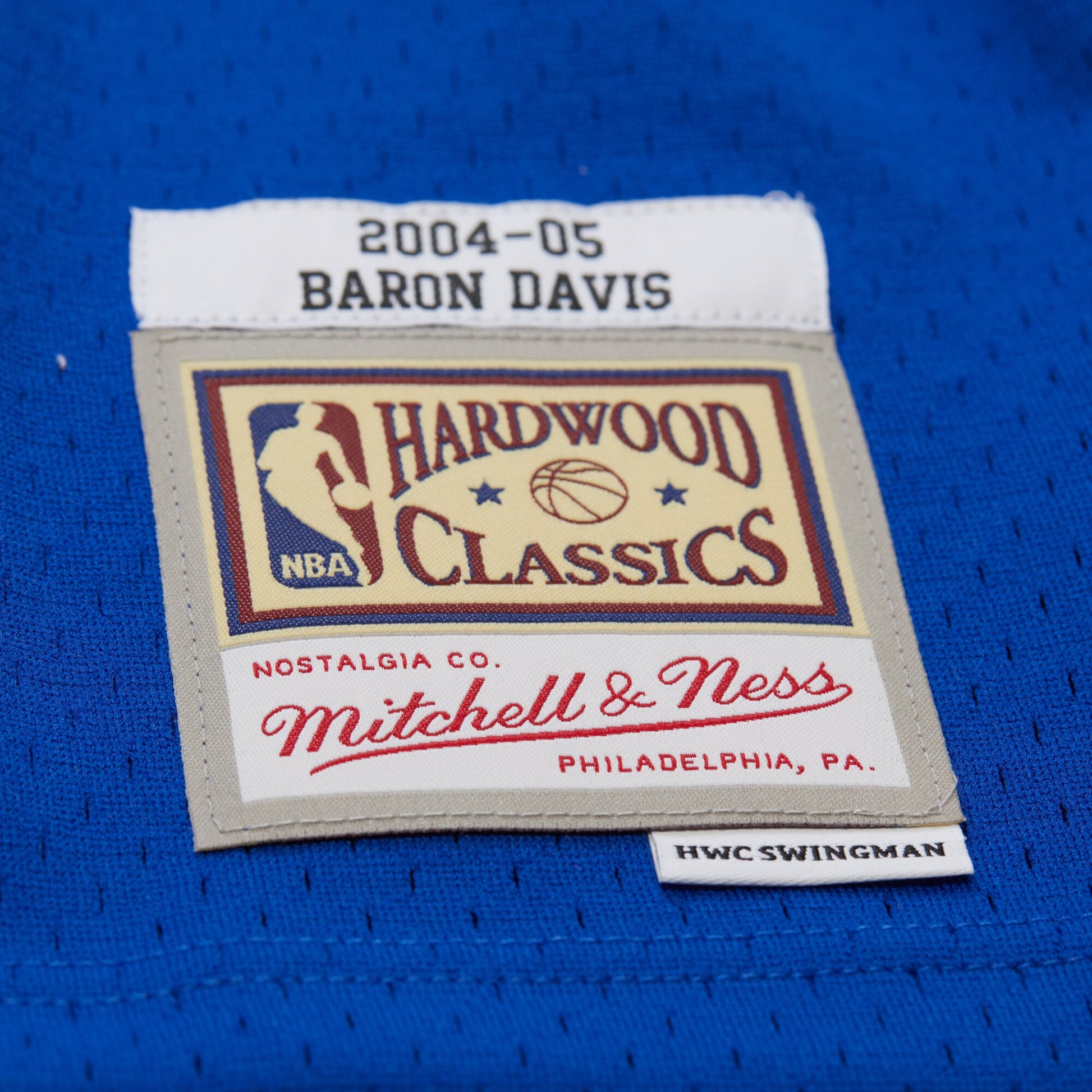Men's Golden State Warriors Baron Davis Mitchell & Ness Royal Hardwood Classics 2004/05 Swingman Jersey