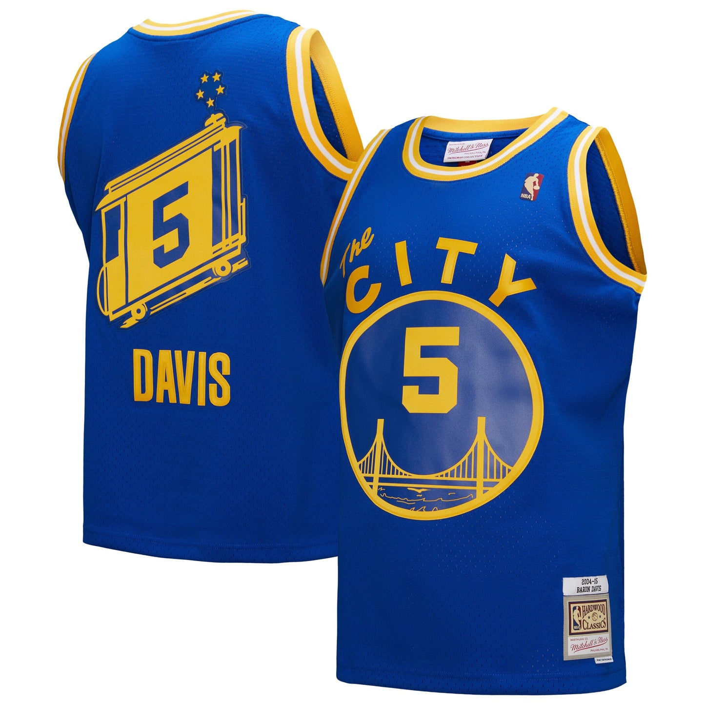 Men's Golden State Warriors Baron Davis Mitchell & Ness Royal Hardwood Classics 2004/05 Swingman Jersey