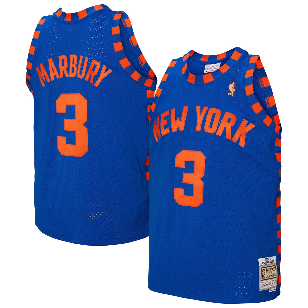 Men's New York Knicks Stephon Marbury Mitchell & Ness Blue 2005/06 Hardwood Classics Swingman Jersey
