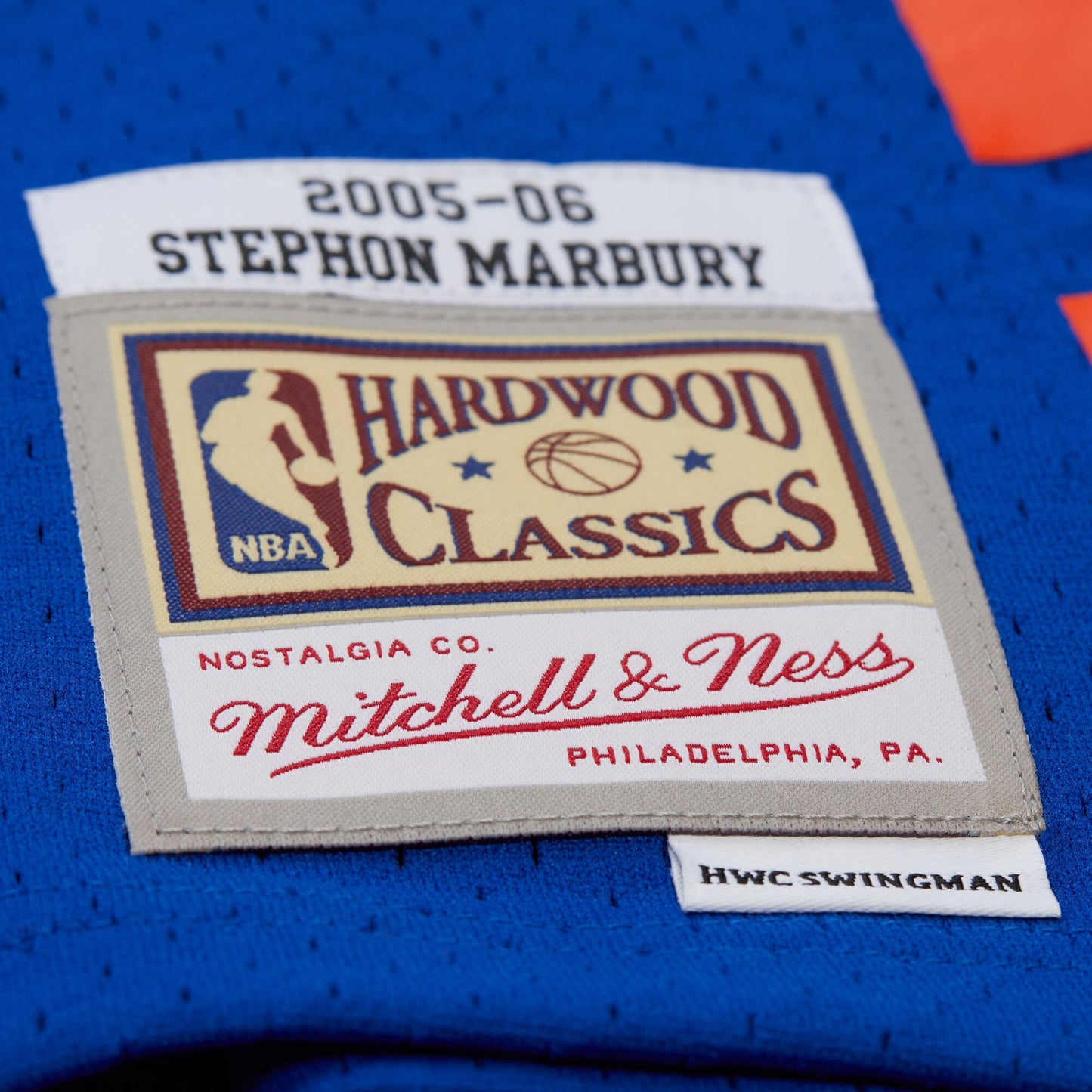 Men's New York Knicks Stephon Marbury Mitchell & Ness Blue 2005/06 Hardwood Classics Swingman Jersey