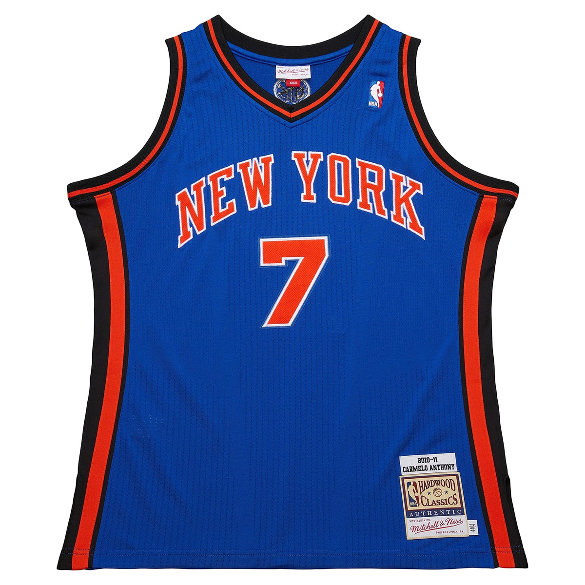 Men's New York Knicks Carmelo Anthony Mitchell & Ness Blue 2010/11 Hardwood Classics Authentic Jersey