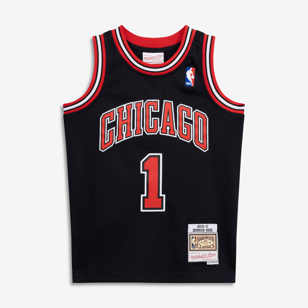 Youth Chicago Bulls Derrick Rose Mitchell & Ness Black 2010/11 Hardwood Classics Swingman Jersey