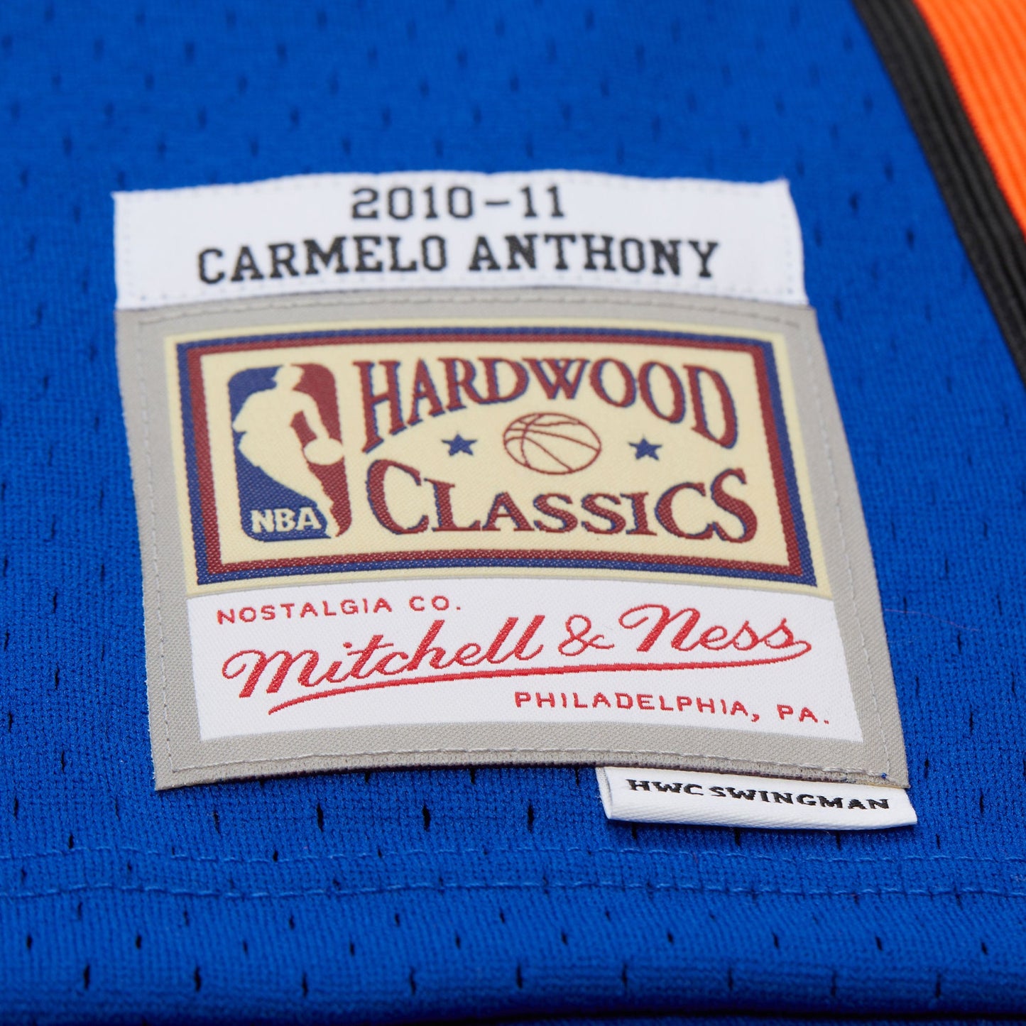 Men's New York Knicks Carmelo Anthony Mitchell & Ness Blue Big & Tall 2010/11 Swingman Jersey