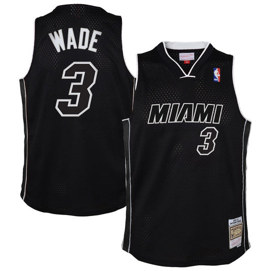 Youth Miami Heat Dwyane Wade Mitchell & Ness Black 2011/12 Hardwood Classics Swingman Alternate Jersey