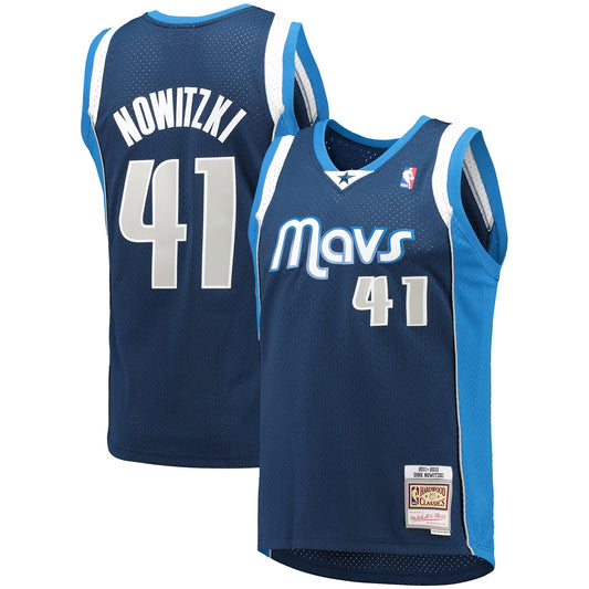 Men's Dallas Mavericks Dirk Nowitzki Mitchell & Ness Navy 2011/12 Hardwood Classics Swingman Jersey