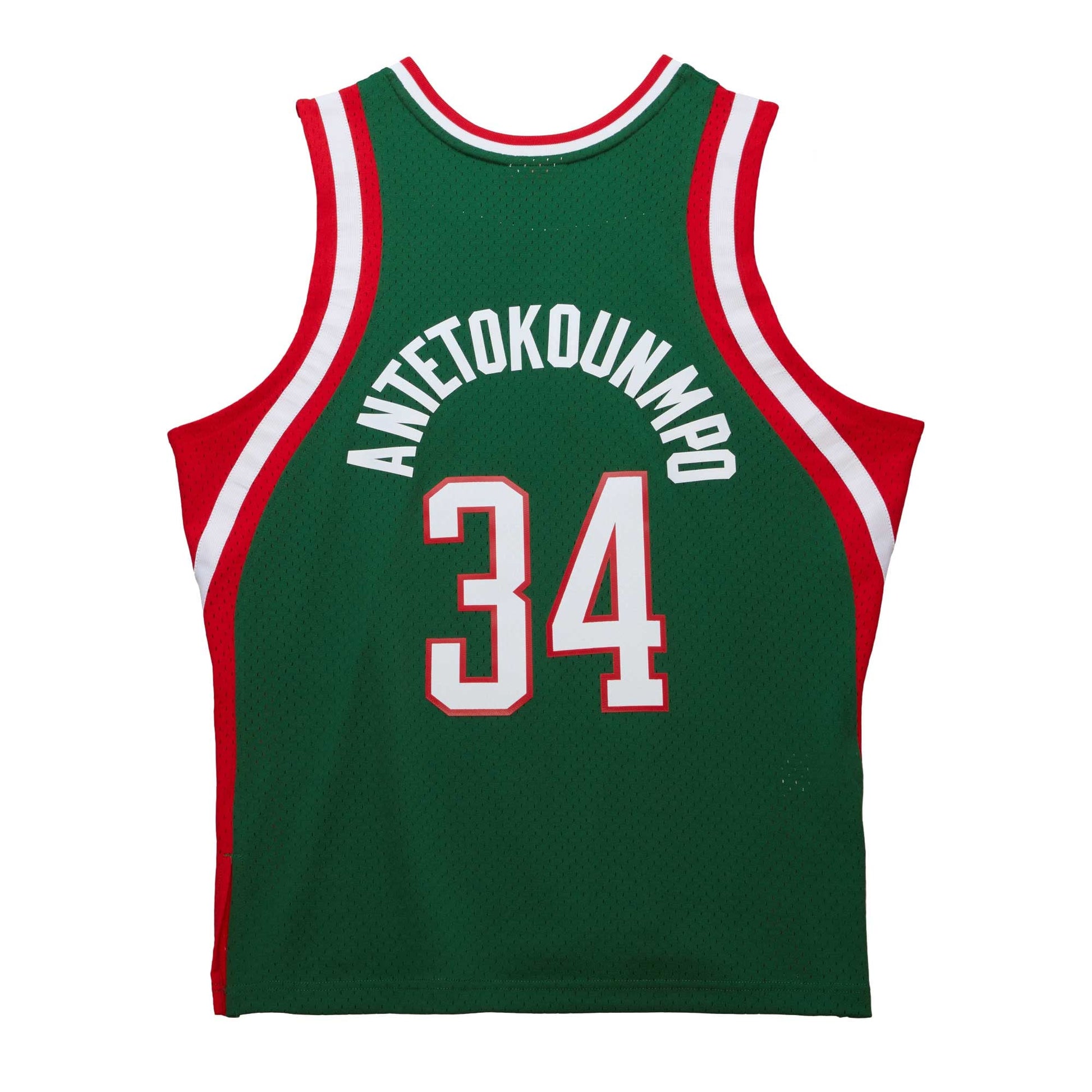 Men's Milwaukee Bucks Giannis Antetokounmpo Mitchell & Ness Hunter Green 2013/14 Hardwood Classics Swingman Jersey