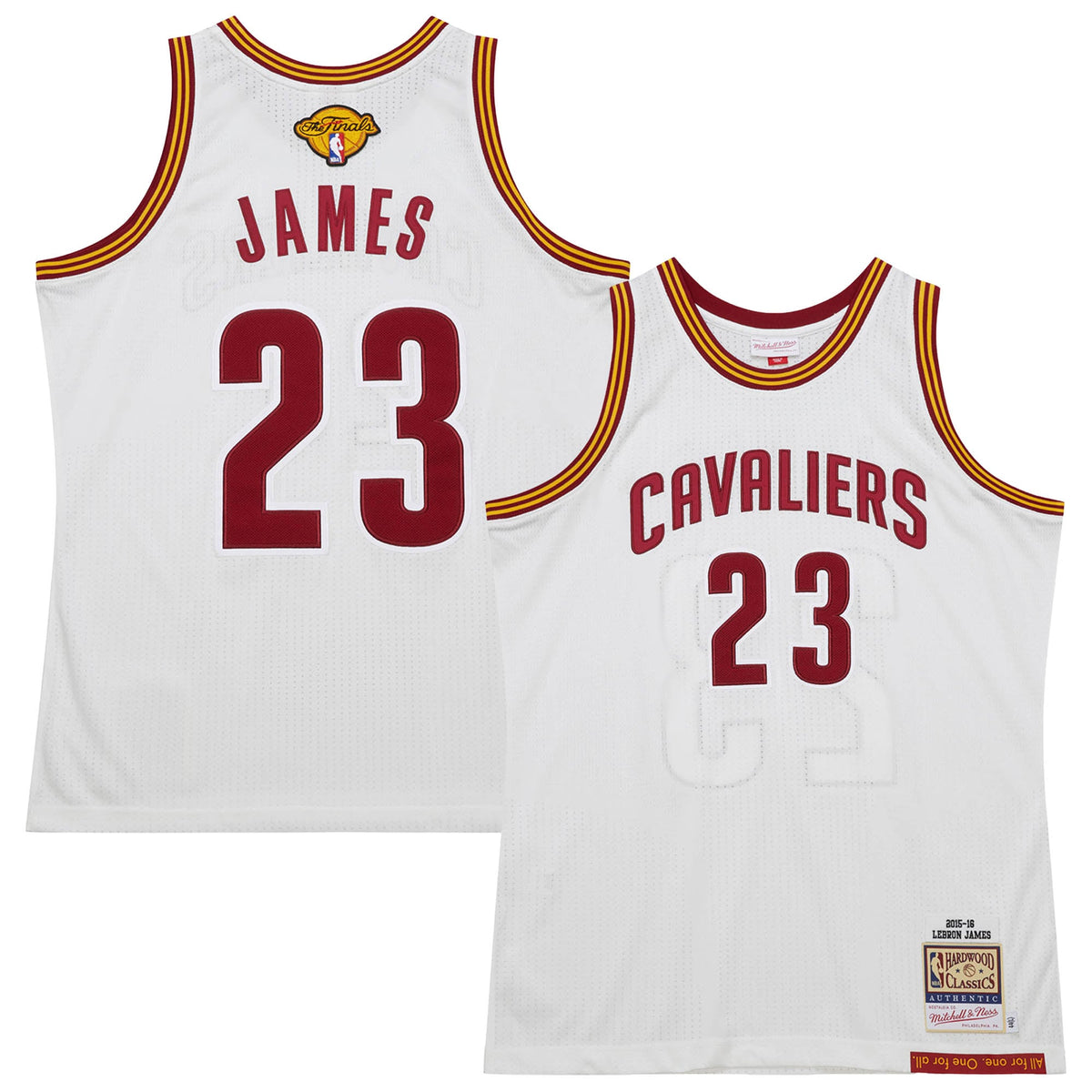 Men's Cleveland Cavaliers LeBron James Mitchell & Ness White 2015/16 Hardwood Classics Authentic Jersey
