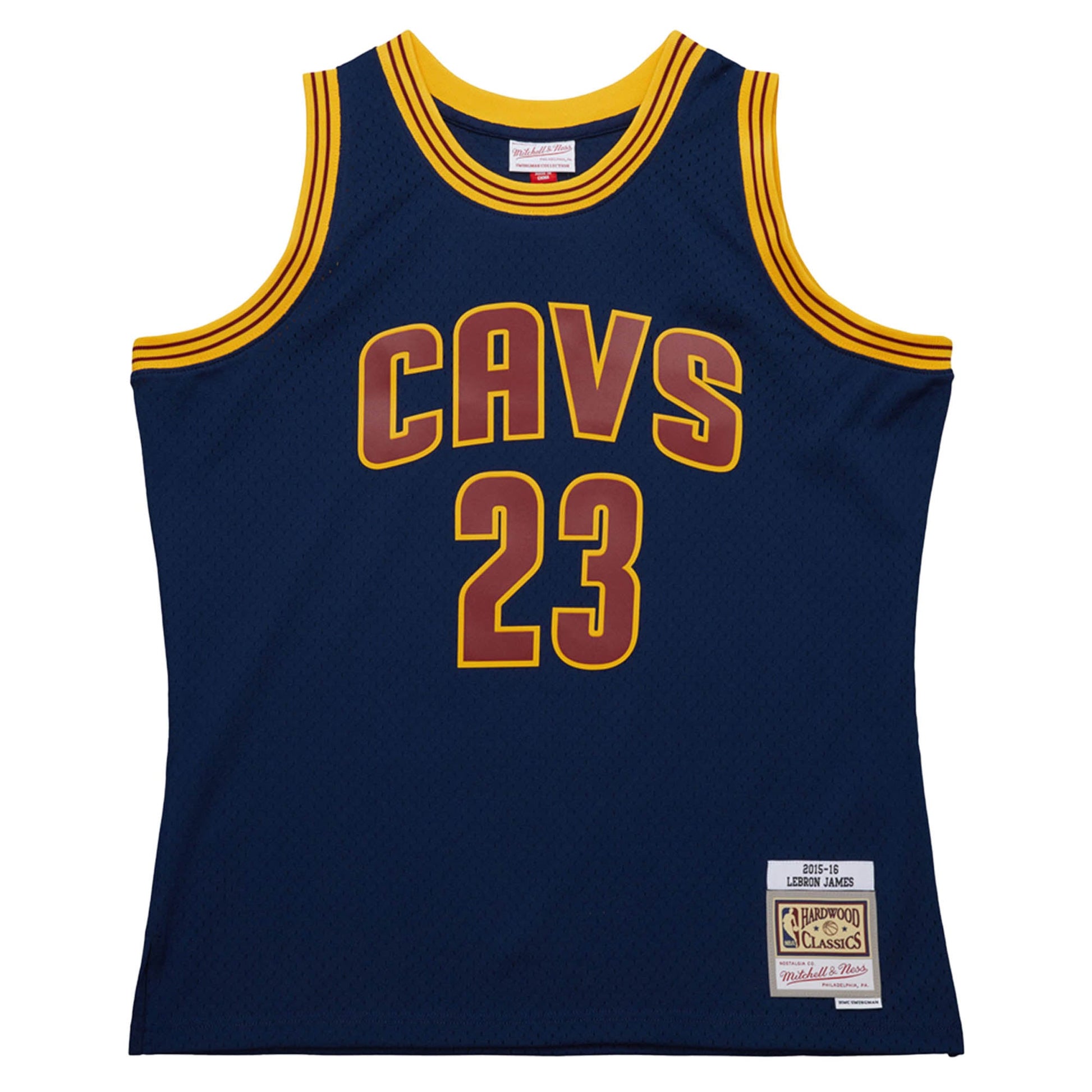 Men's Cleveland Cavaliers LeBron James Mitchell & Ness Navy 2015/16 Hardwood Classics Swingman Jersey