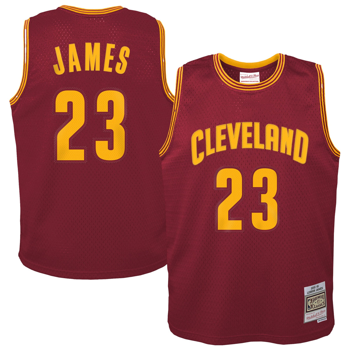 Youth Cleveland Cavaliers LeBron James Mitchell & Ness Wine 2015/16 Hardwood Classics Swingman Jersey