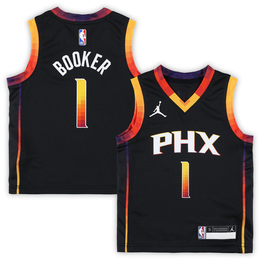 Preschool Phoenix Suns Devin Booker Jordan Brand Black 2022/23 Swingman Jersey - Statement Edition