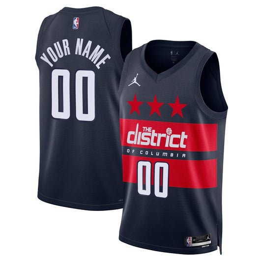 Unisex Washington Wizards  Jordan Brand Navy 2024/25 Custom Swingman Jersey - Statement Edition