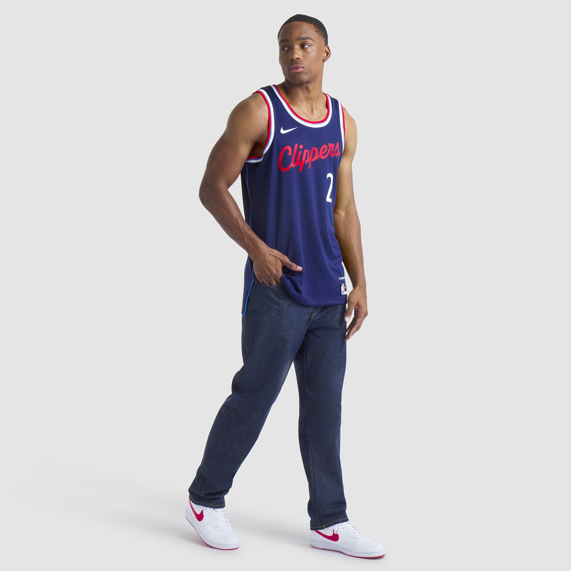 Unisex LA Clippers Kawhi Leonard Nike Navy 2024/25 Swingman Jersey - Icon Edition