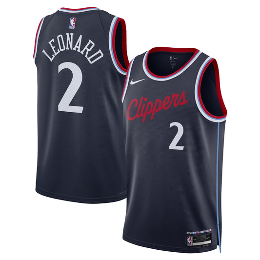 Unisex LA Clippers Kawhi Leonard Nike Navy 2024/25 Swingman Jersey - Icon Edition