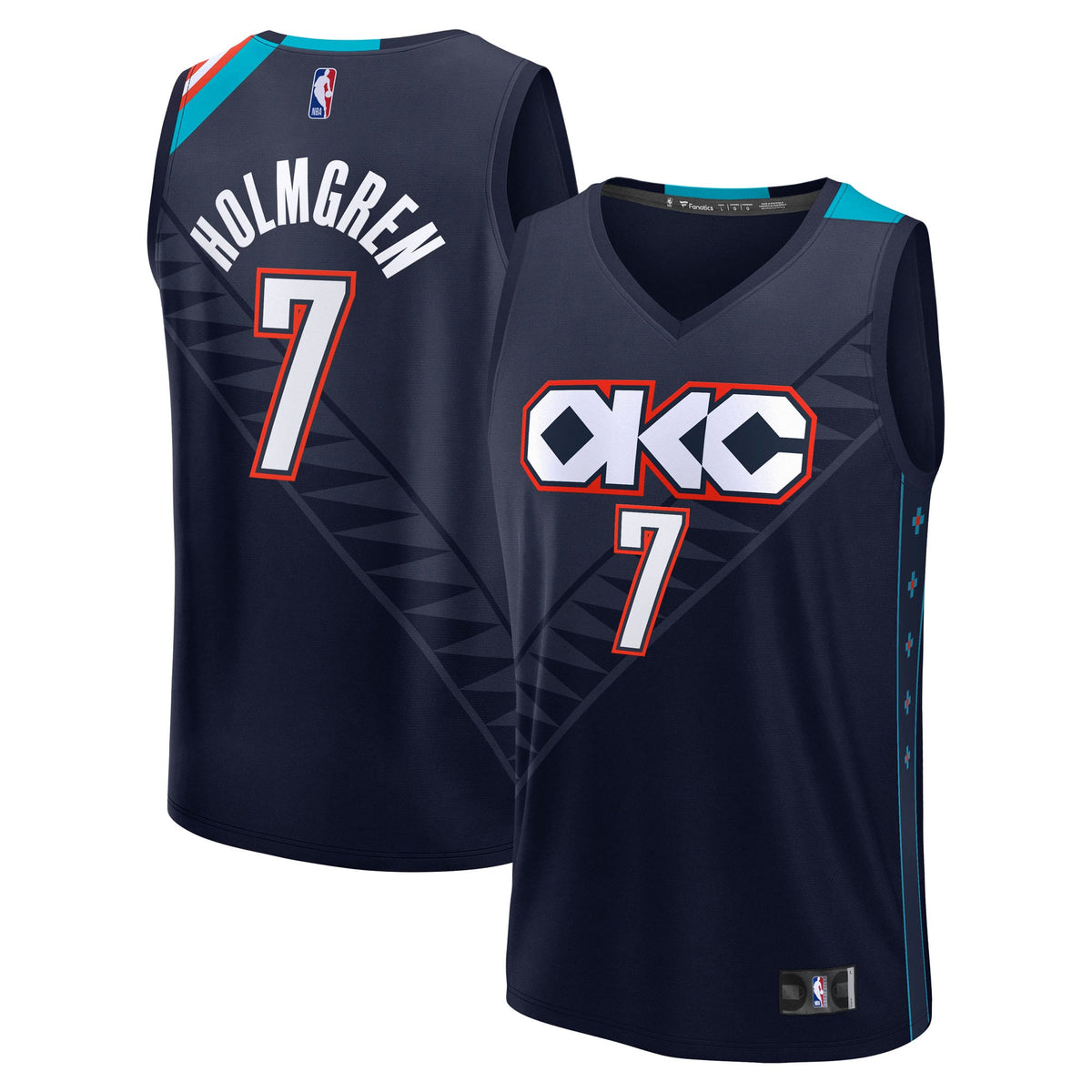 Men's Oklahoma City Thunder Chet Holmgren Fanatics Navy 2025/26 City Edition Fast Break Jersey