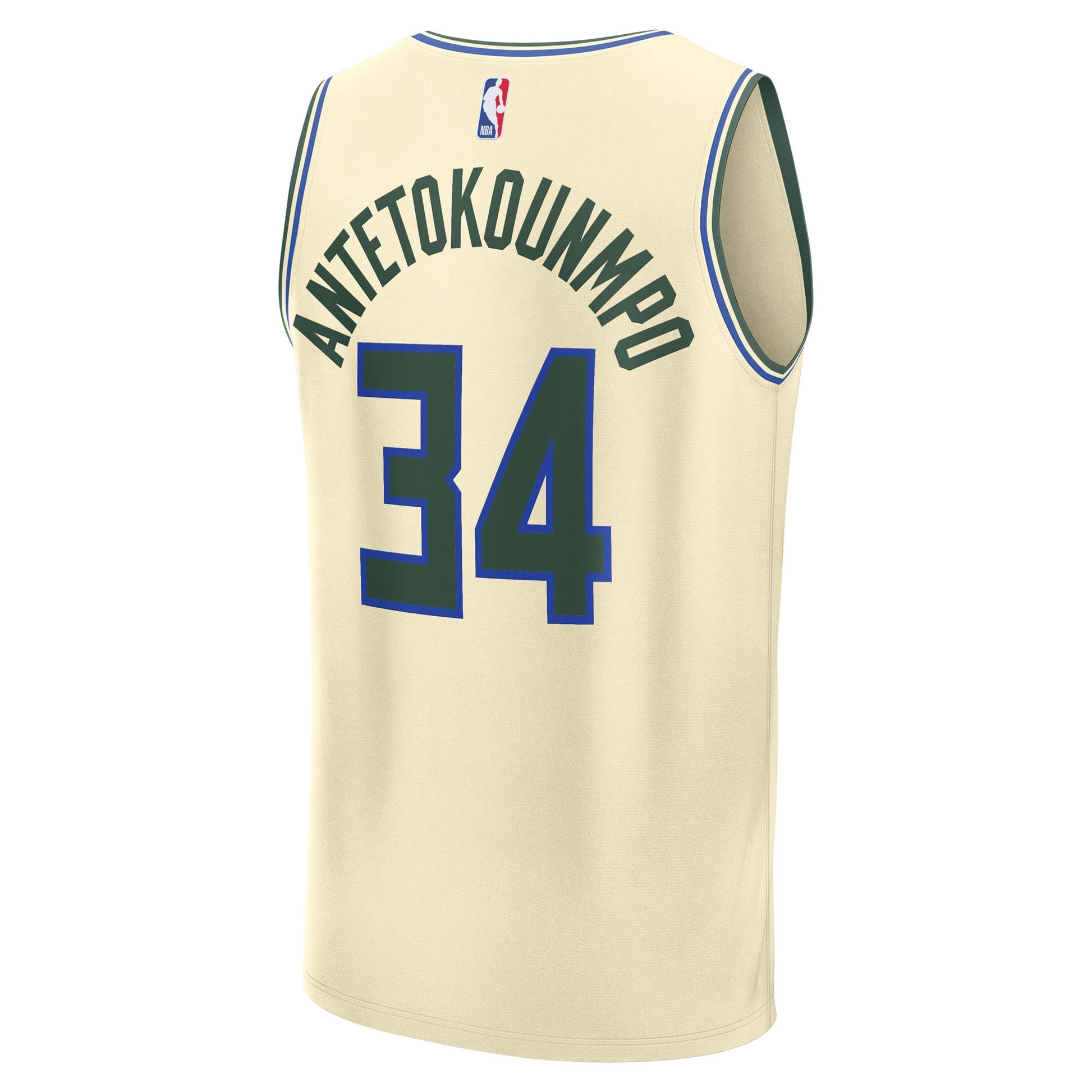 Youth Milwaukee Bucks Giannis Antetokounmpo Fanatics Cream 2025/26 City Edition Fast Break Jersey