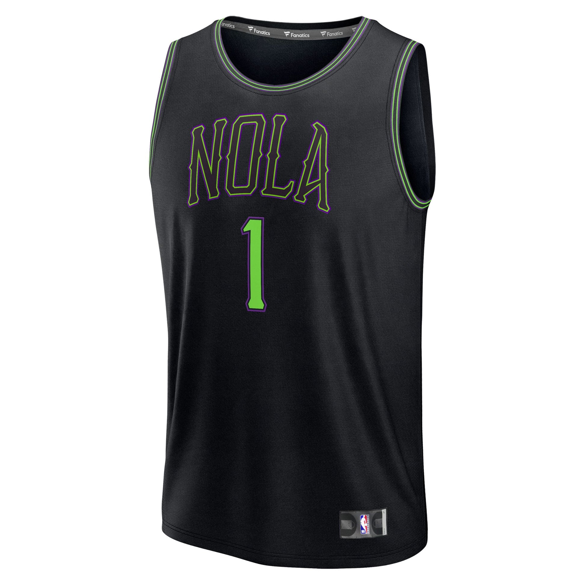 Men's New Orleans Pelicans Zion Williamson Fanatics Black 2025/26 City Edition Fast Break Jersey