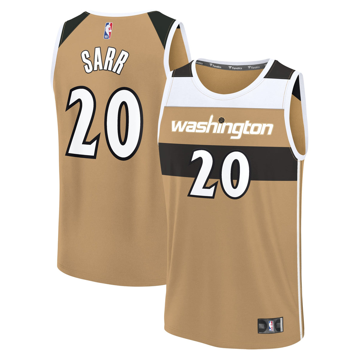 Men's Washington Wizards Alex Sarr Fanatics Gold 2025/26 City Edition Fast Break Jersey
