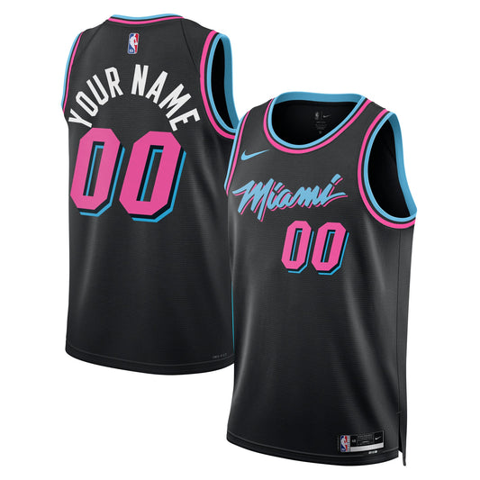 Unisex Miami Heat Nike Black 2025/26 City Edition Swingman Custom Jersey