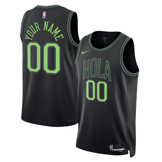 Unisex New Orleans Pelicans Nike Black 2025/26 City Edition Swingman Custom Jersey