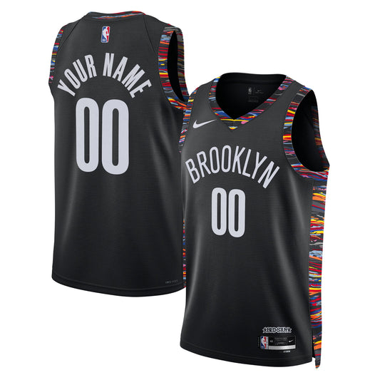 Unisex Brooklyn Nets Nike Black 2025/26 City Edition Swingman Custom Jersey