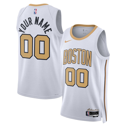 Unisex Boston Celtics Nike White 2025/26 City Edition Swingman Custom Jersey
