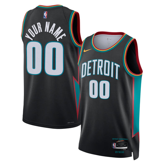 Unisex Detroit Pistons Nike Charcoal 2025/26 City Edition Swingman Custom Jersey