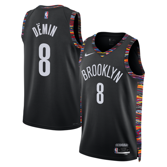 Unisex Brooklyn Nets Egor Dëmin Nike Black 2025/26 Swingman Jersey - City Edition