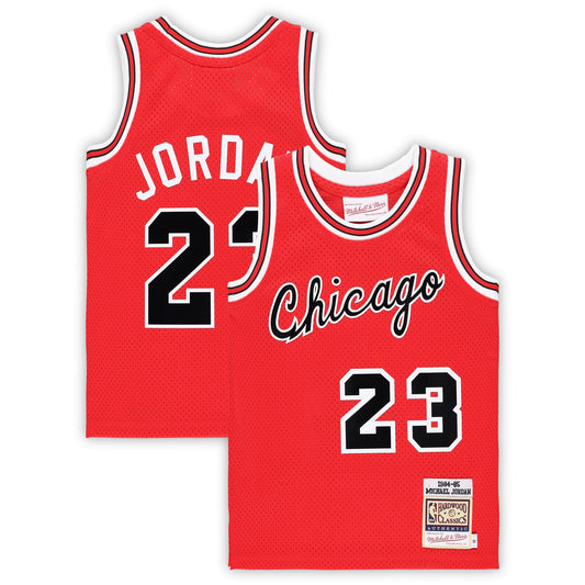 Preschool Chicago Bulls Michael Jordan Mitchell & Ness Red Hardwood Classics 1984/85 Authentic Swingman Jersey
