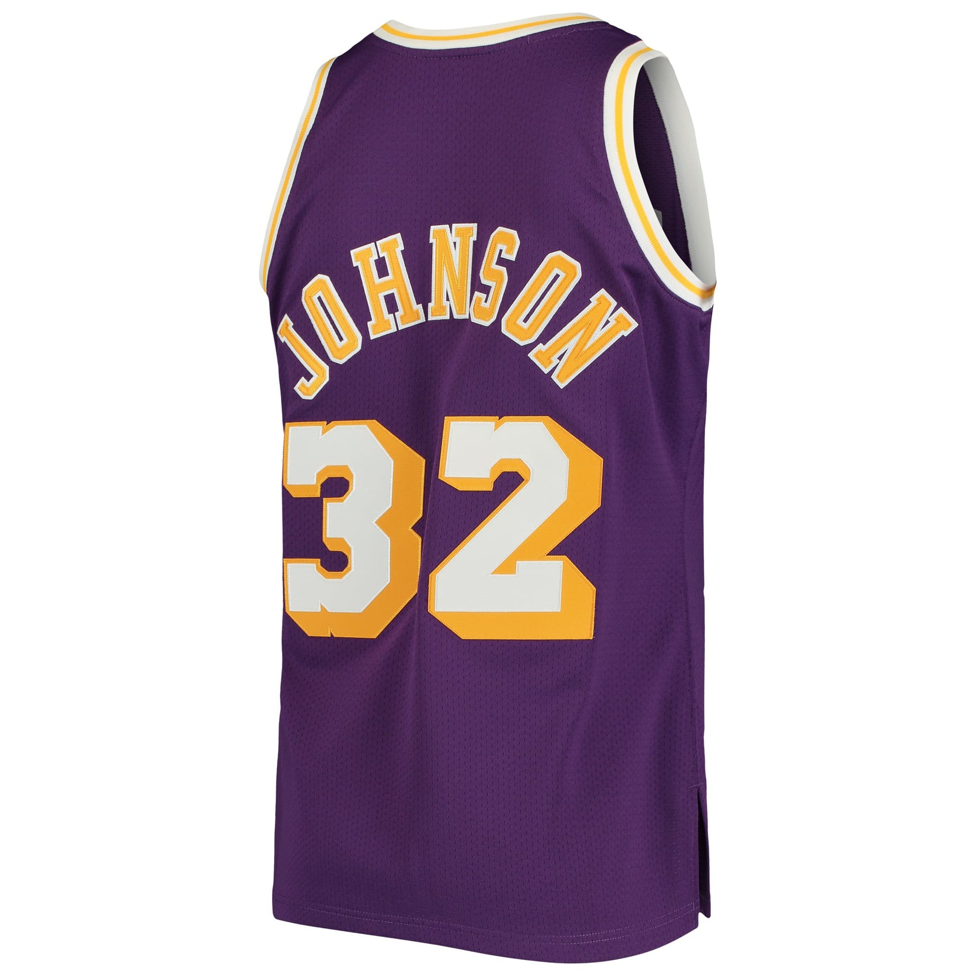 Men's Los Angeles Lakers Magic Johnson Mitchell & Ness Purple 1984/85 Hardwood Classics Authentic Jersey
