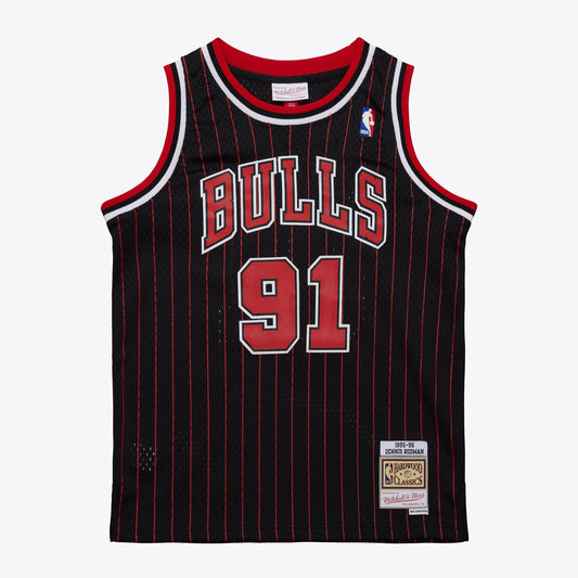 Youth Chicago Bulls Dennis Rodman Black 1995/96 Swingman Jersey