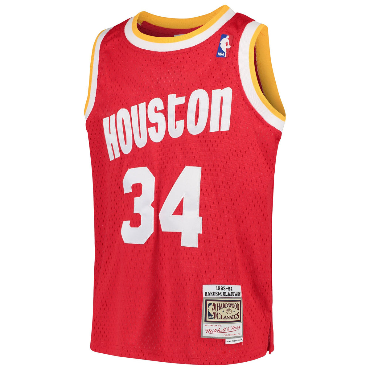 Youth Houston Rockets Hakeem Olajuwon Mitchell & Ness Red 1996/97 Hardwood Classics Swingman Jersey