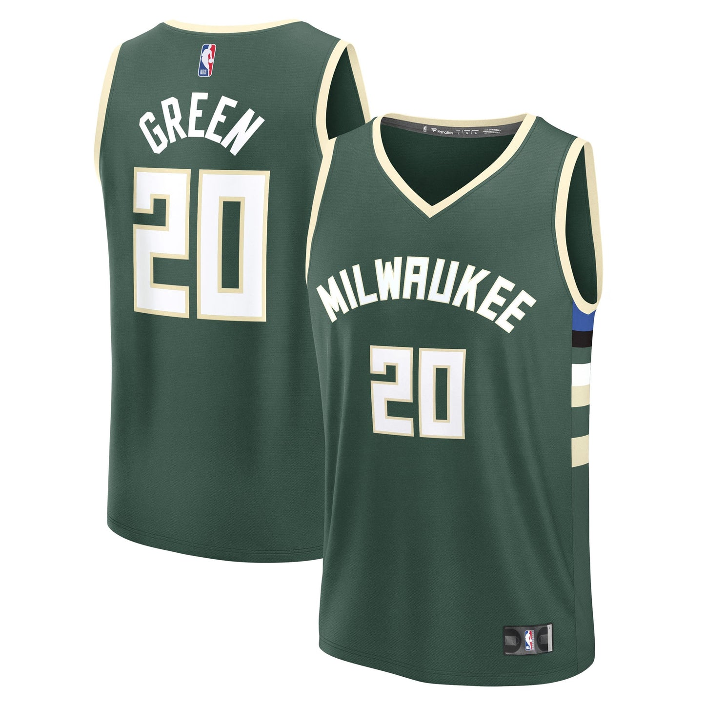 Men's Milwaukee Bucks A.J. Green Fanatics Hunter Green Fast Break Replica Player Jersey - Icon Edition