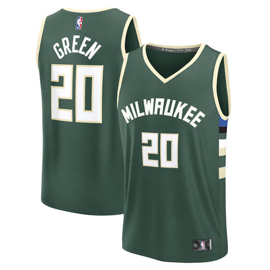 Men's Milwaukee Bucks A.J. Green Fanatics Hunter Green Fast Break Replica Player Jersey - Icon Edition