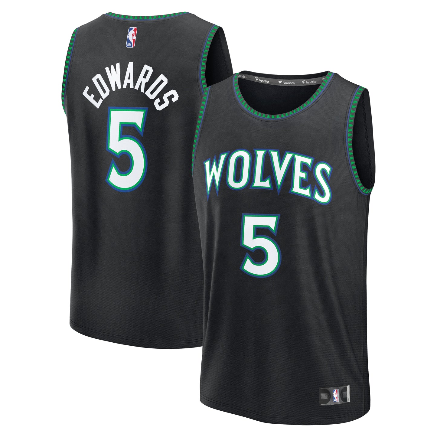 Men's Minnesota Timberwolves Anthony Edwards Fanatics Black Fast Break Jersey - Statement Edition