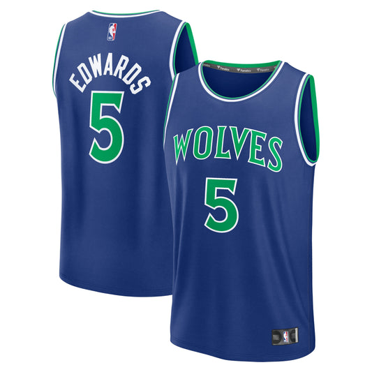 Men's Minnesota Timberwolves Anthony Edwards Fanatics Blue Fast Break Jersey - Icon Edition