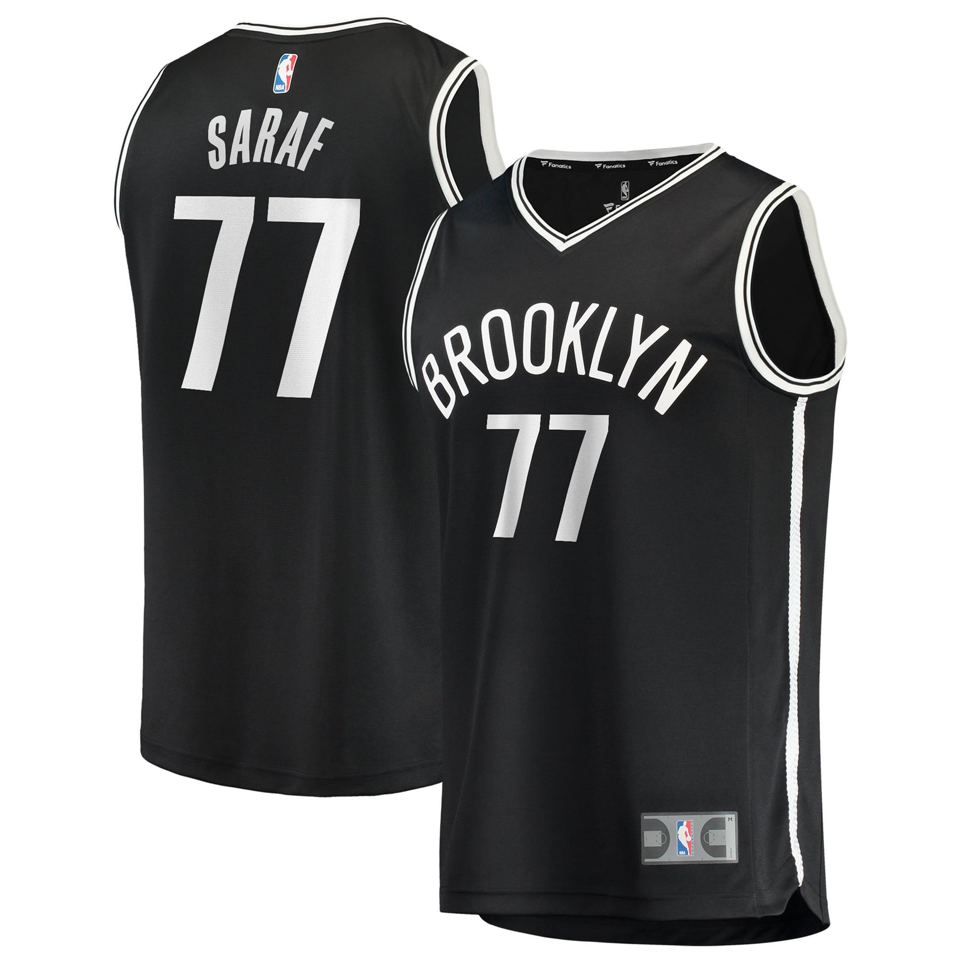 Men's Brooklyn Nets Ben Saraf Fanatics Black Fast Break Replica Jersey - Icon Edition