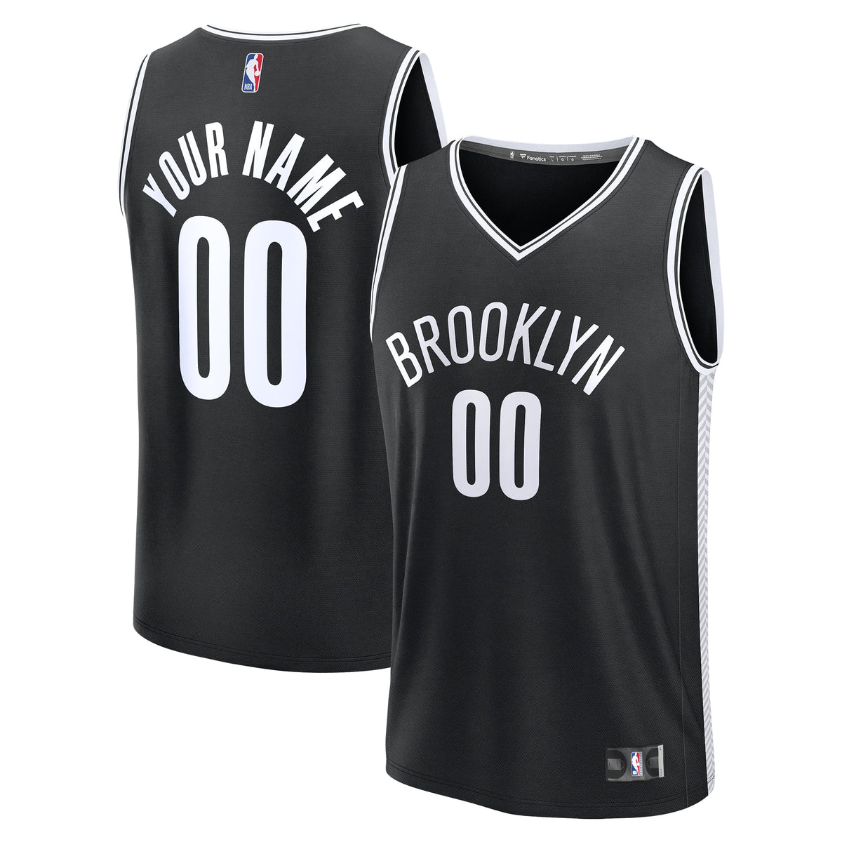 Men's Brooklyn Nets Fanatics Black Fast Break Custom Jersey - Icon Edition