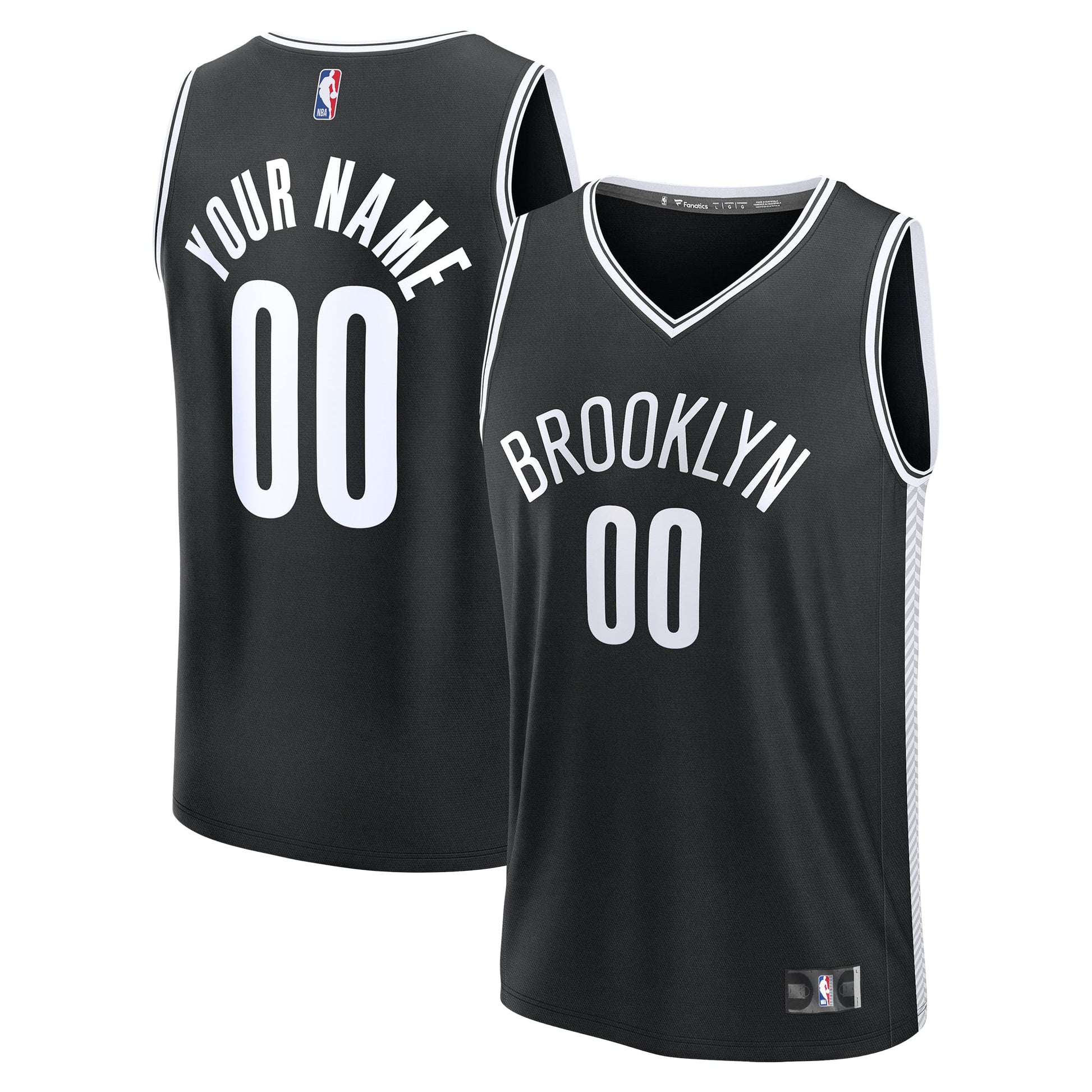 Men's Brooklyn Nets Fanatics Black Fast Break Custom Jersey - Icon Edition