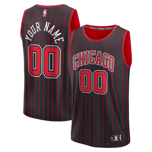 Men's Chicago Bulls  Fanatics Black Fast Break Custom Jersey - Icon Edition